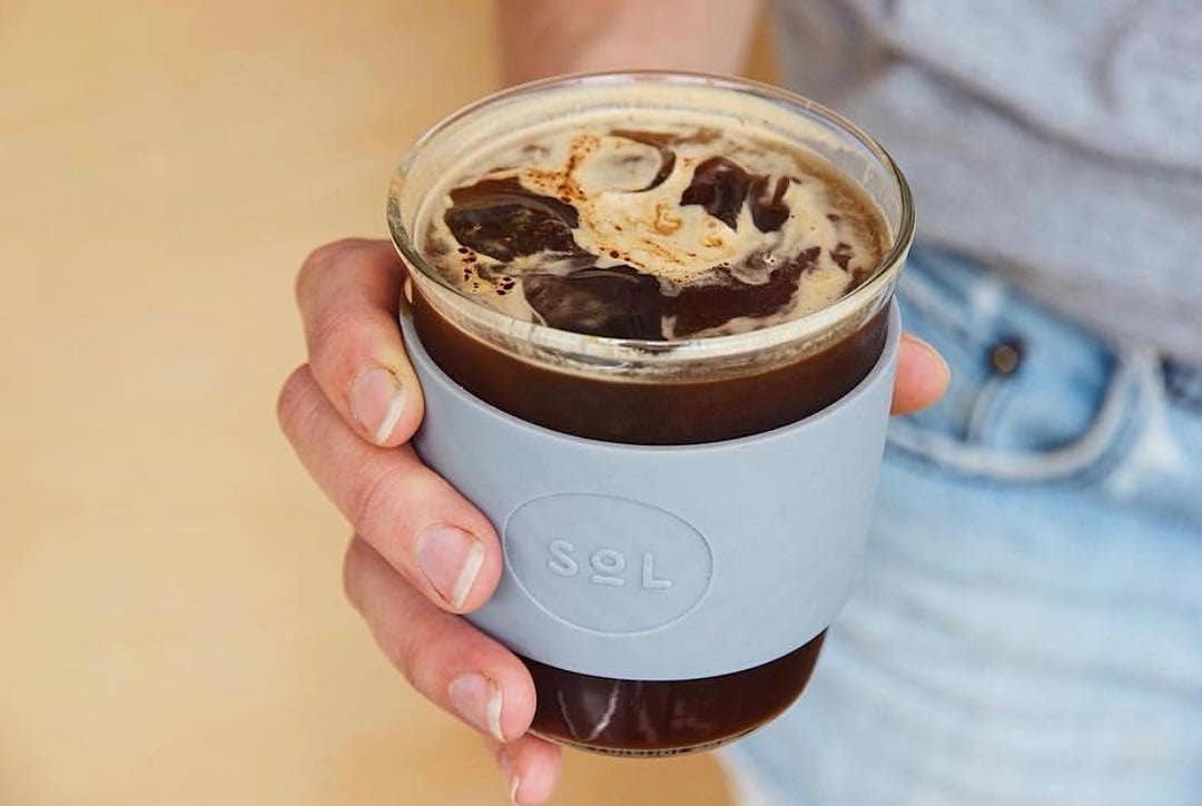 8OZ Cool Grey Glass Travel Tumbler