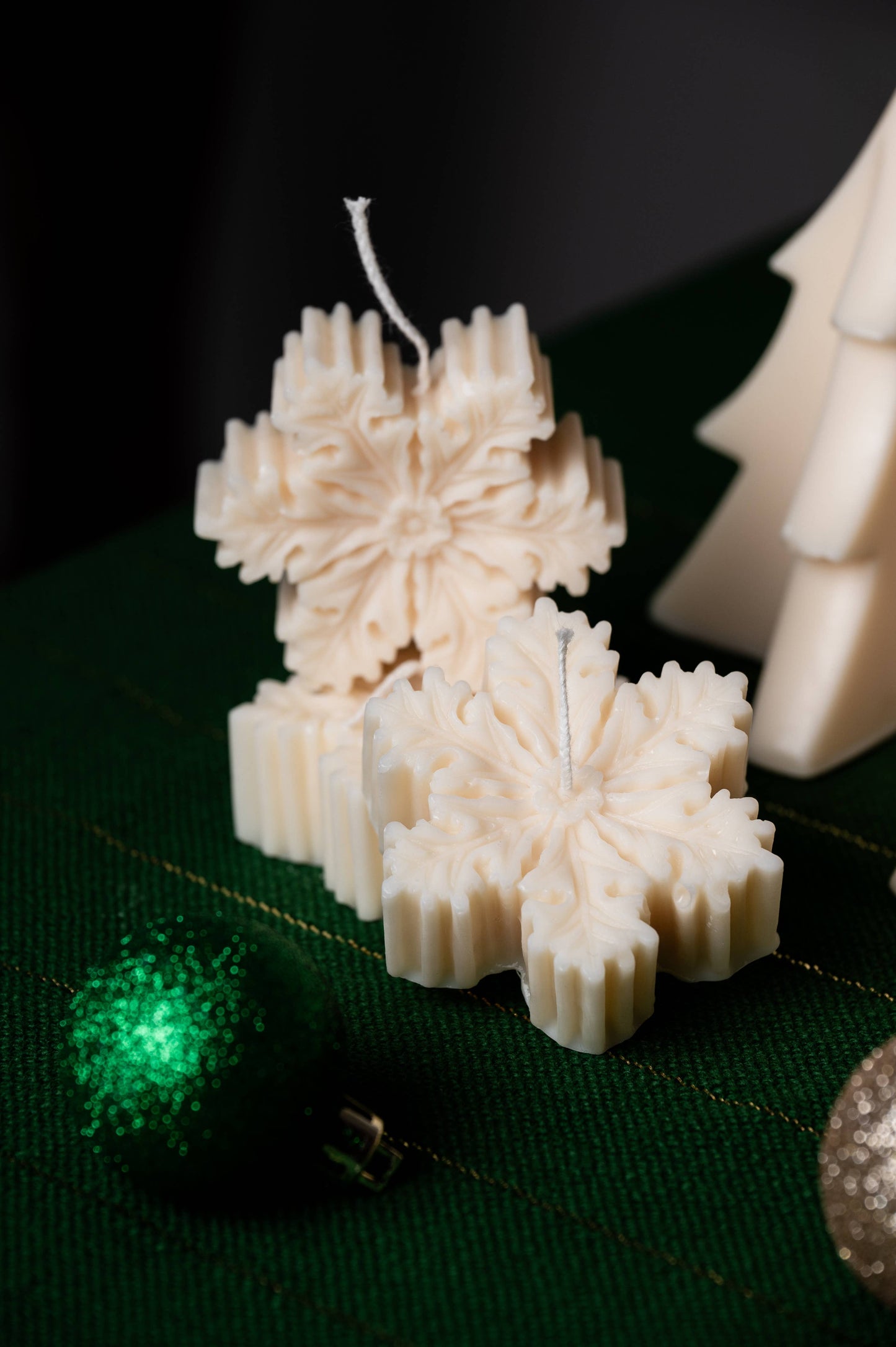 Snowflake Christmas Candle - Holiday Decor