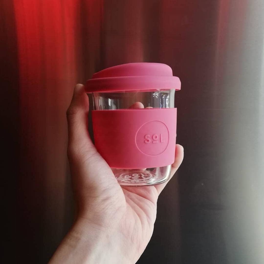 8OZ Radiant Rosé Glass Travel Tumbler