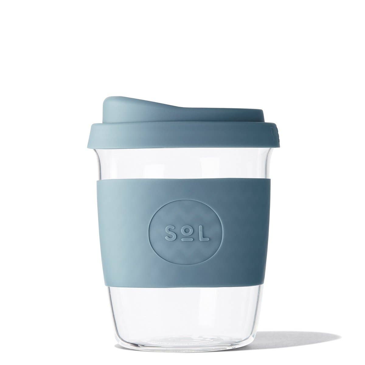8OZ Blue Stone Glass Travel Tumbler