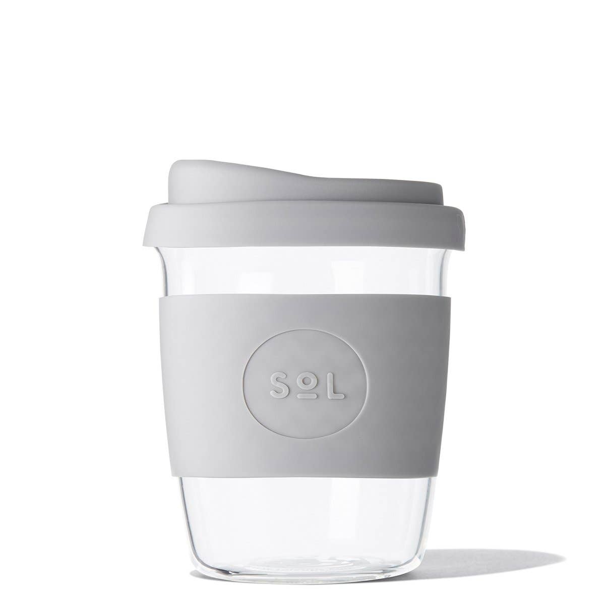 8OZ Cool Grey Glass Travel Tumbler
