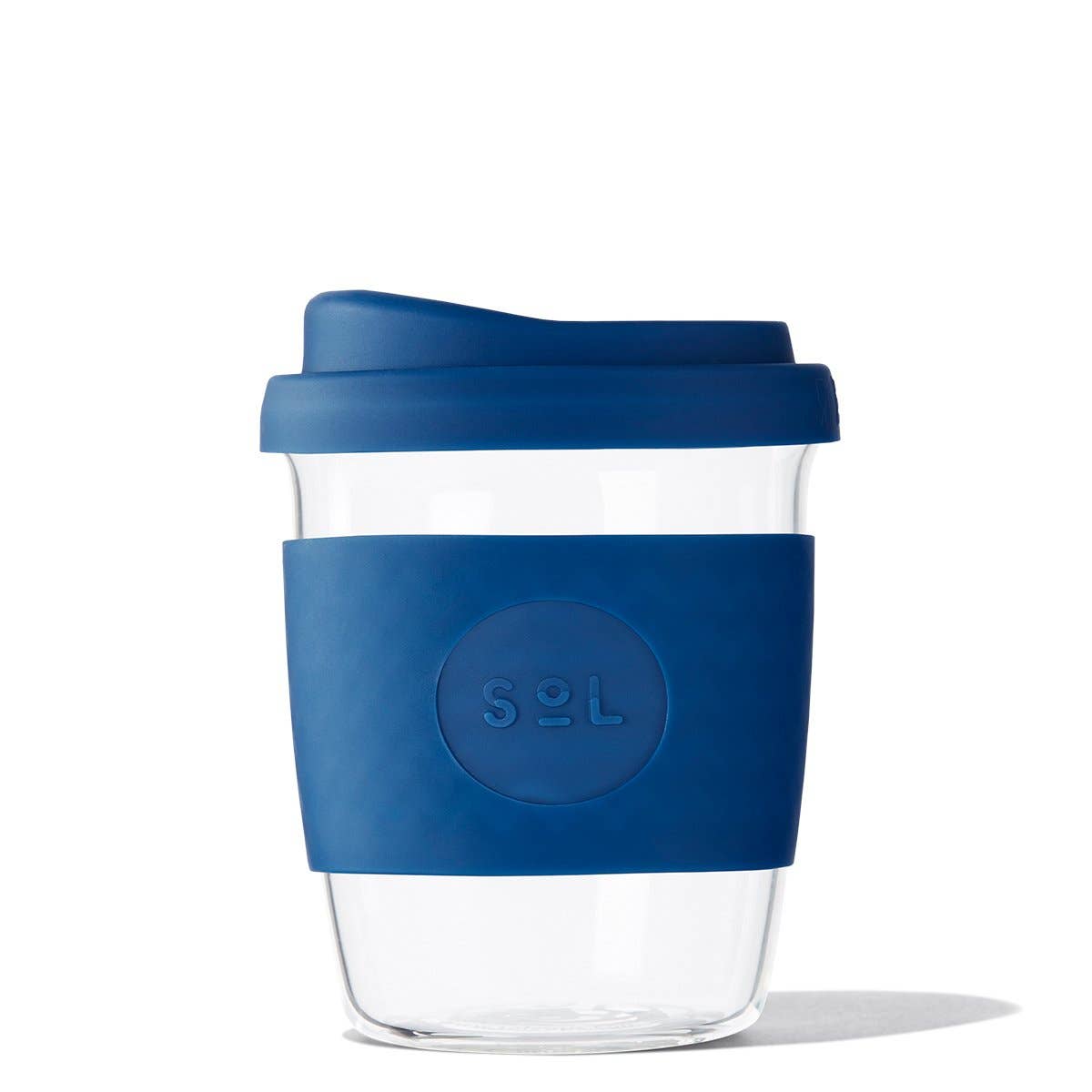 8OZ Winter Bondi Blue Glass Travel Tumbler