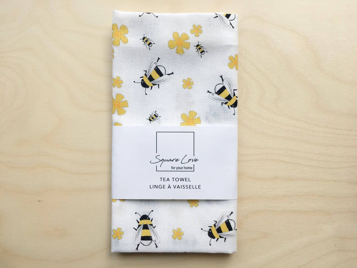 Bees - Linen Blend - Tea Towel