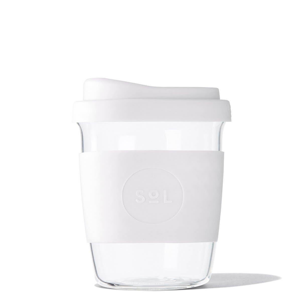 8OZ White Wave Glass Travel Tumbler
