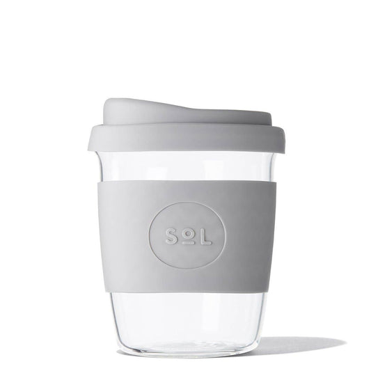 8OZ Cool Grey Glass Travel Tumbler