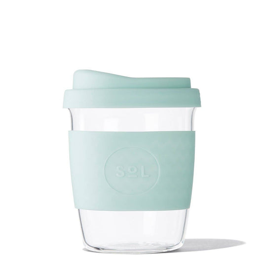 8OZ Cool Cyan Glass Travel Tumbler