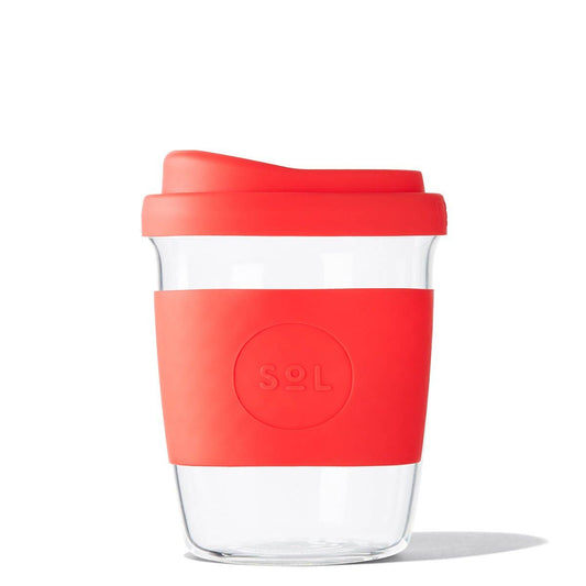 8OZ Rocket Red Glass Travel Tumbler